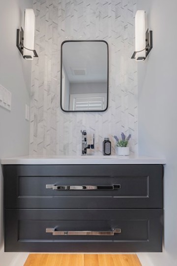 After: Refreshed powder room